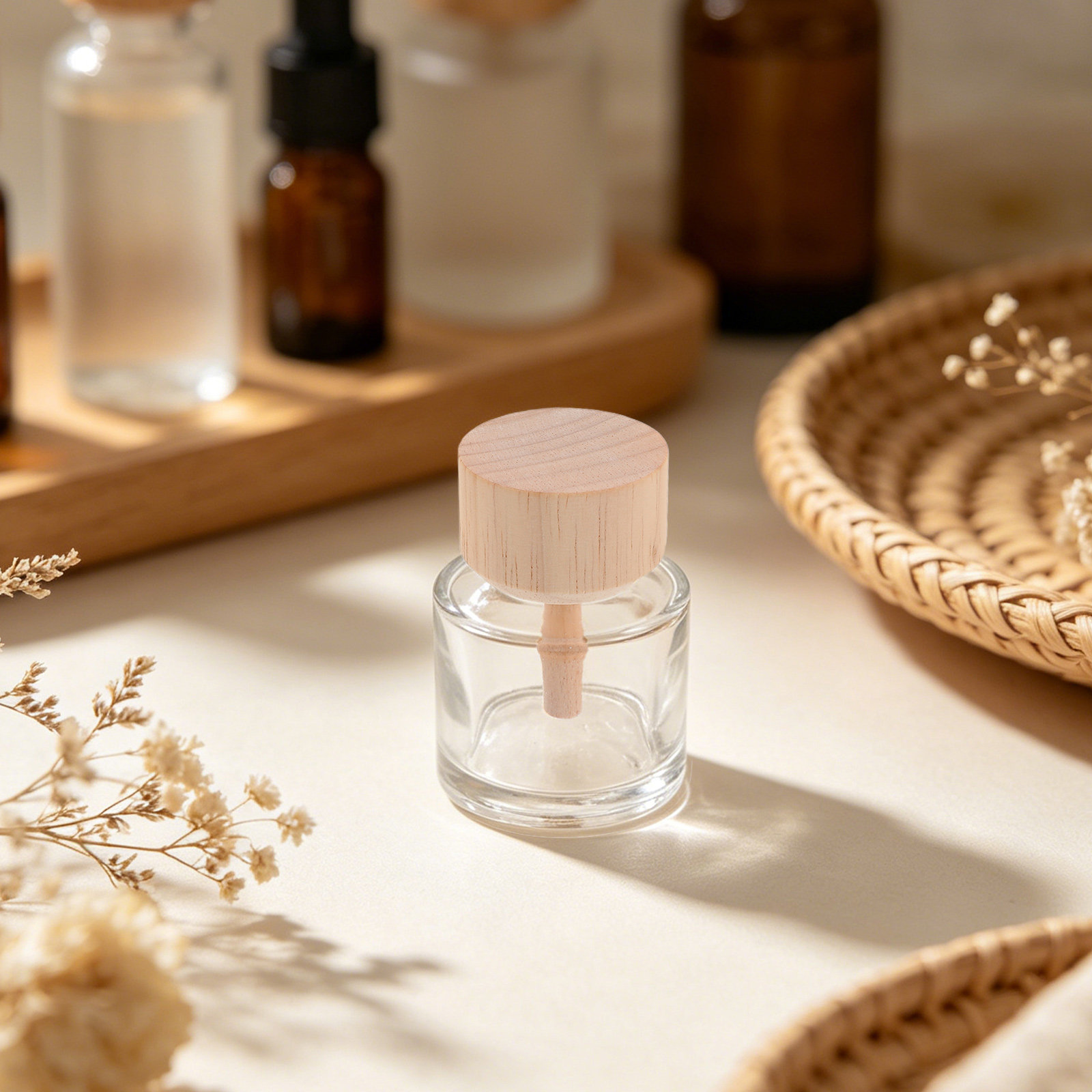 Home Fragrance Diffuser Refills - 2Pcs Clear Glass Reed Diffuser Bottles